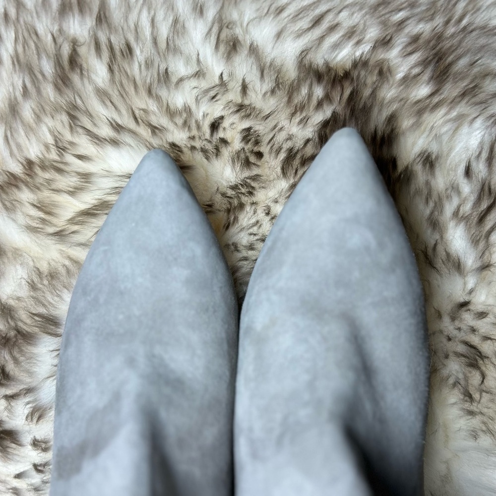 Women’s Size 9.5 Booties Heels Pointed Toe Gray Snake Print Leather Loise et Cie - Picture 6 of 16